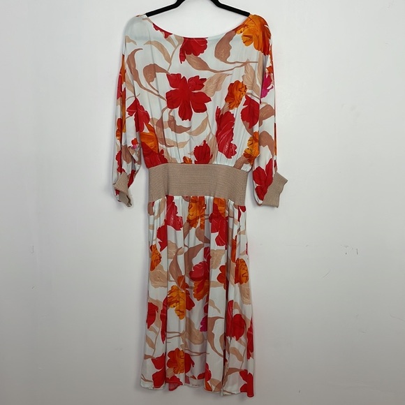𝅺ANTHROPOLOGIE Maeve Gemma floral ribbed cuffs midi dress - Picture 12 of 12